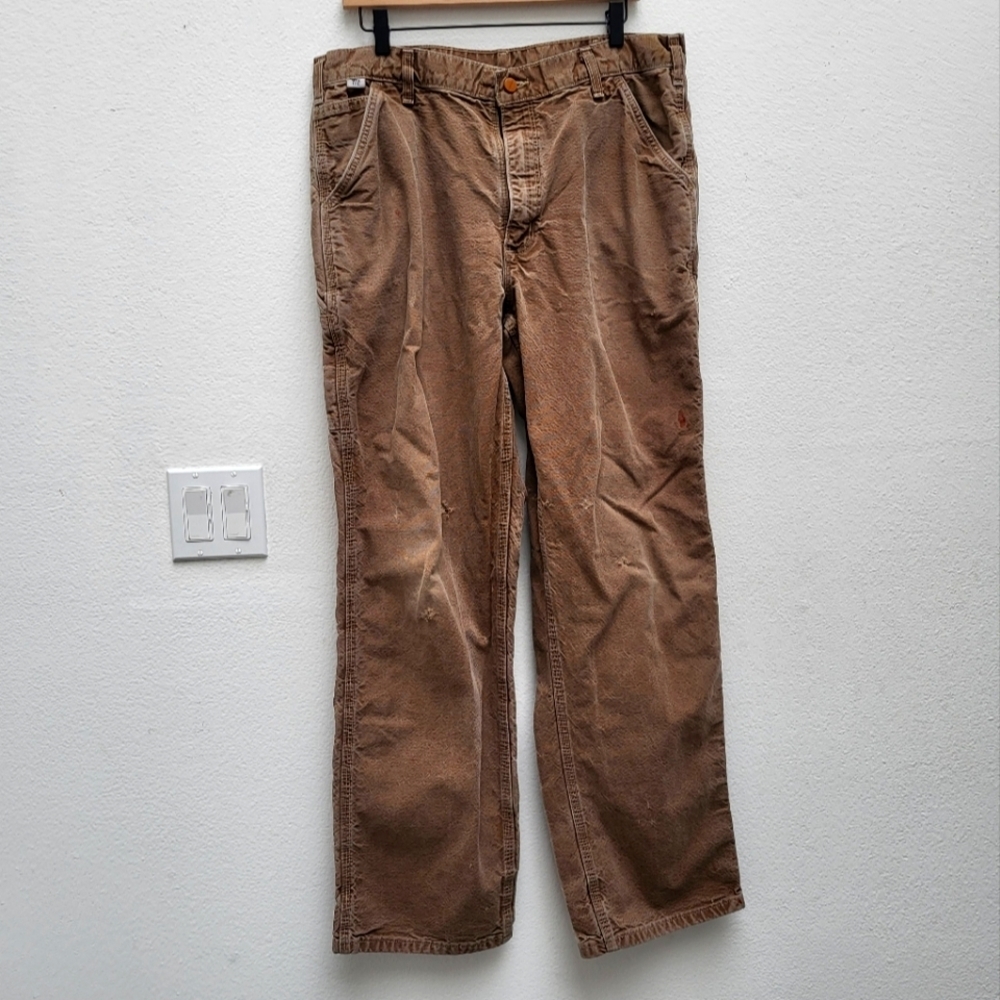 Carhartt flame resistant khaki thick pants 36x34